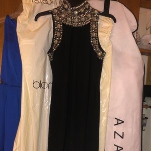 Betsy & Adam Embellished Mock-Neck Dress